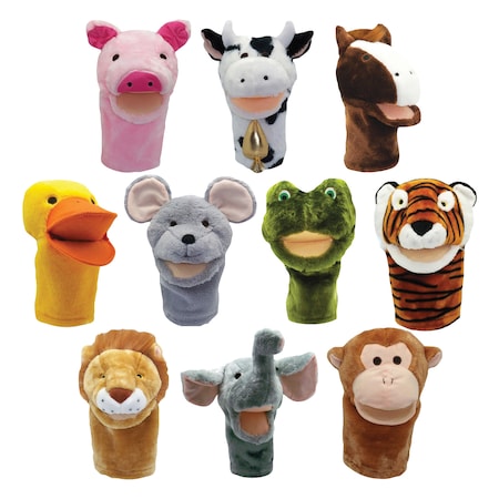 Get Ready Kids Bigmouth Animal Puppet Set, 10 Puppets 200999